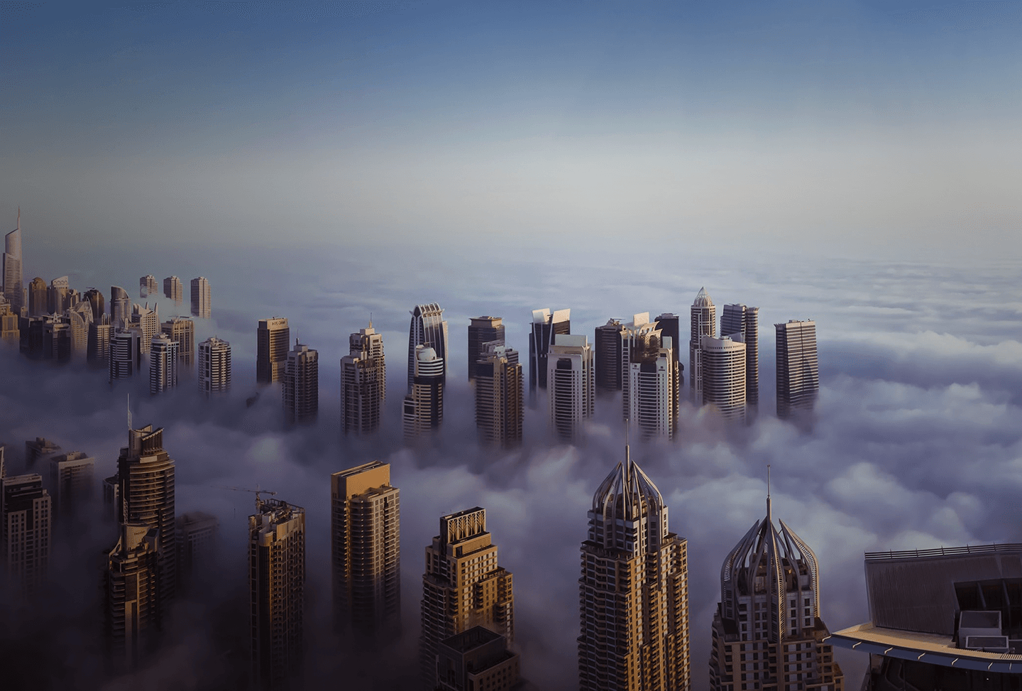 Aerial view of the Dubai skyline